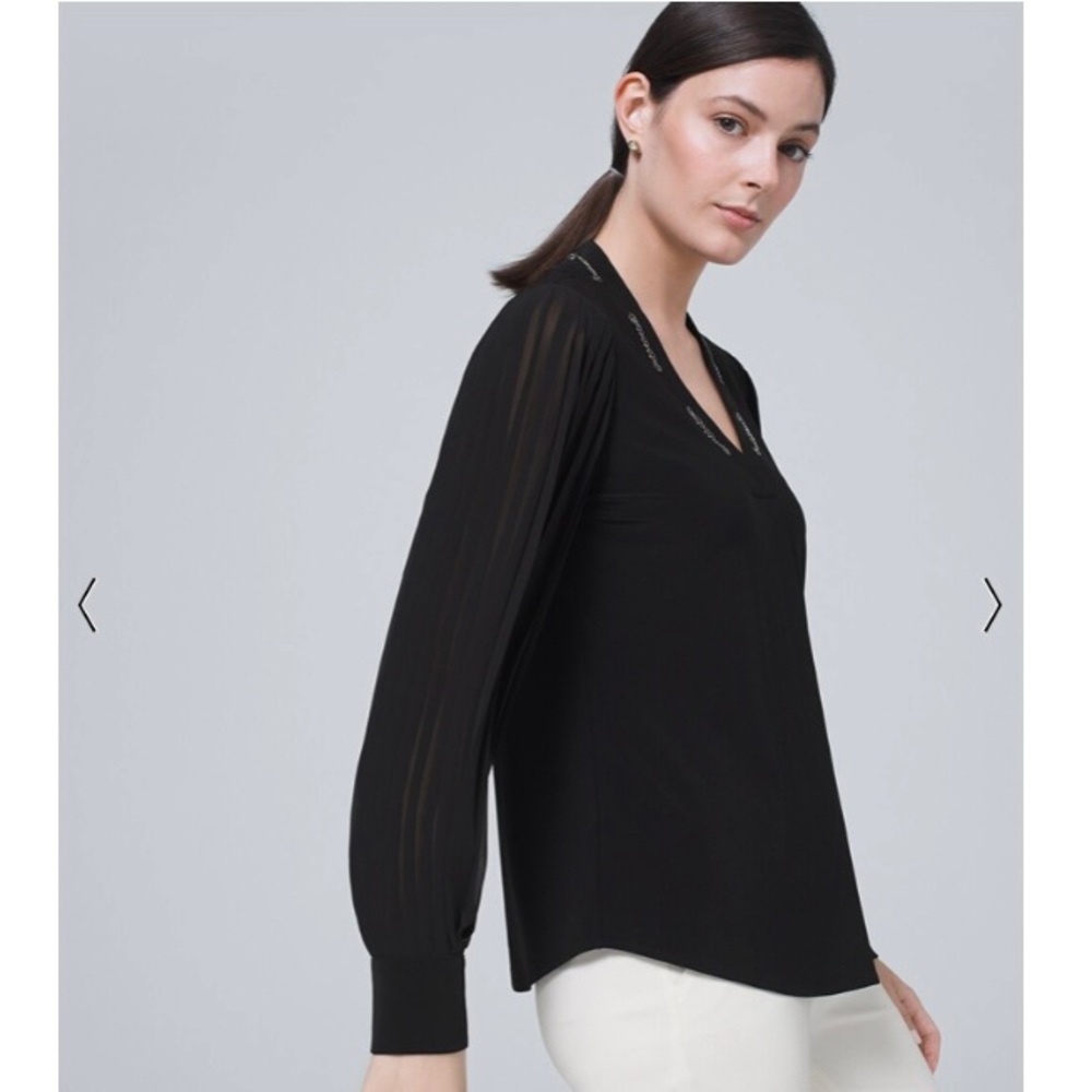 WHBM Chain Neck Blouse - Picture 2 of 8